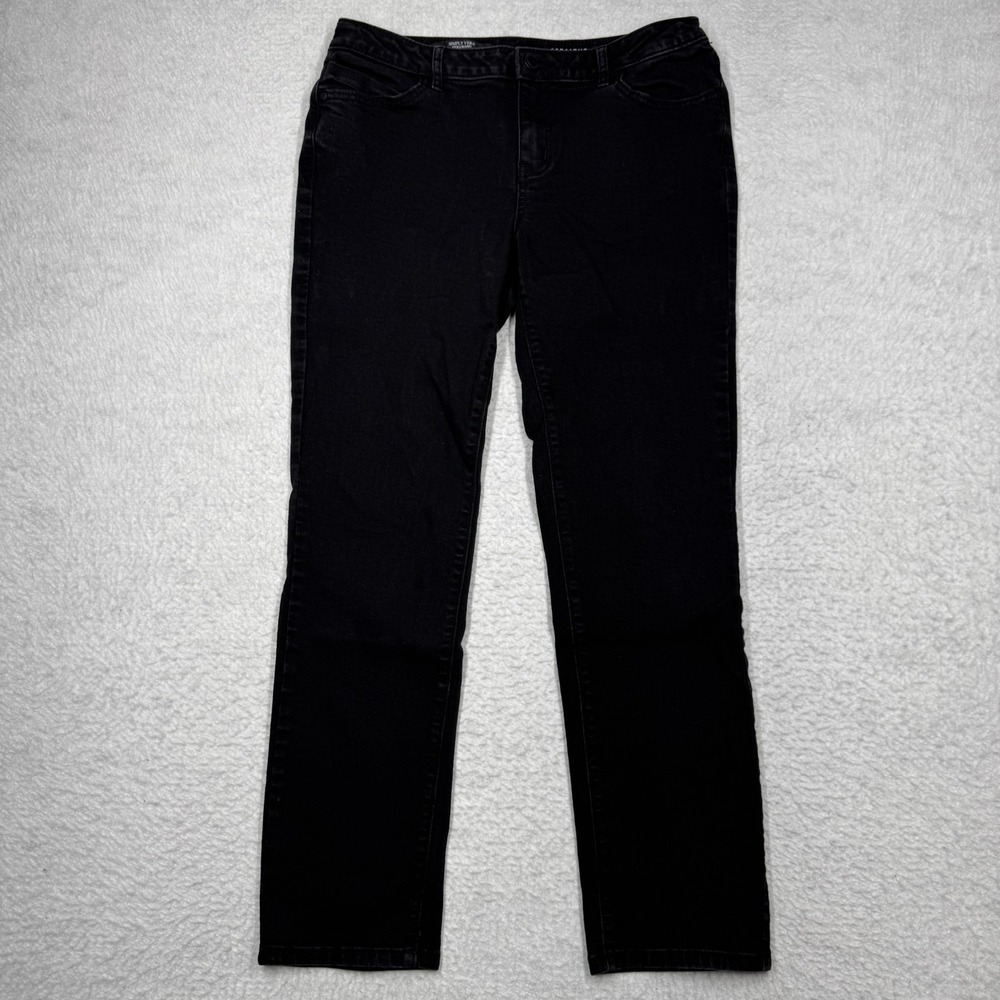 Simply Vera Vera Wang Jeans Black Pants Straight Mid Rise Denim Women's Size 8